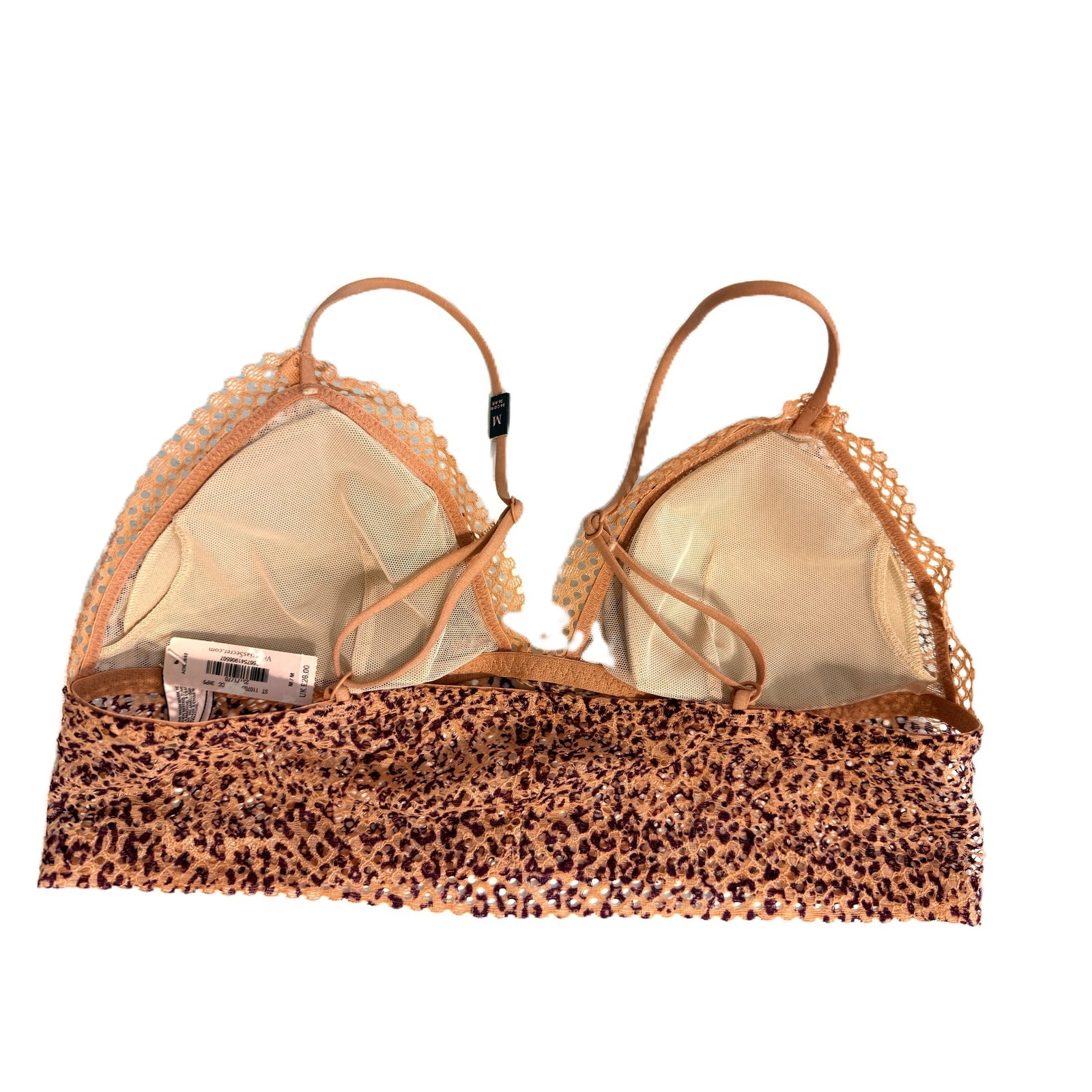NWT Victoria&rsquo;s Secret Wireless Padded Lace Bralette Leopard Print Medium