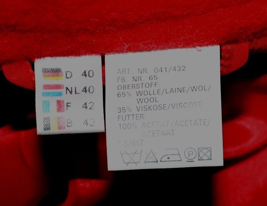 BOILED WOOL RED Women LINED German Winter THICK & WARM Walk Car Jacket Eu40 14 L