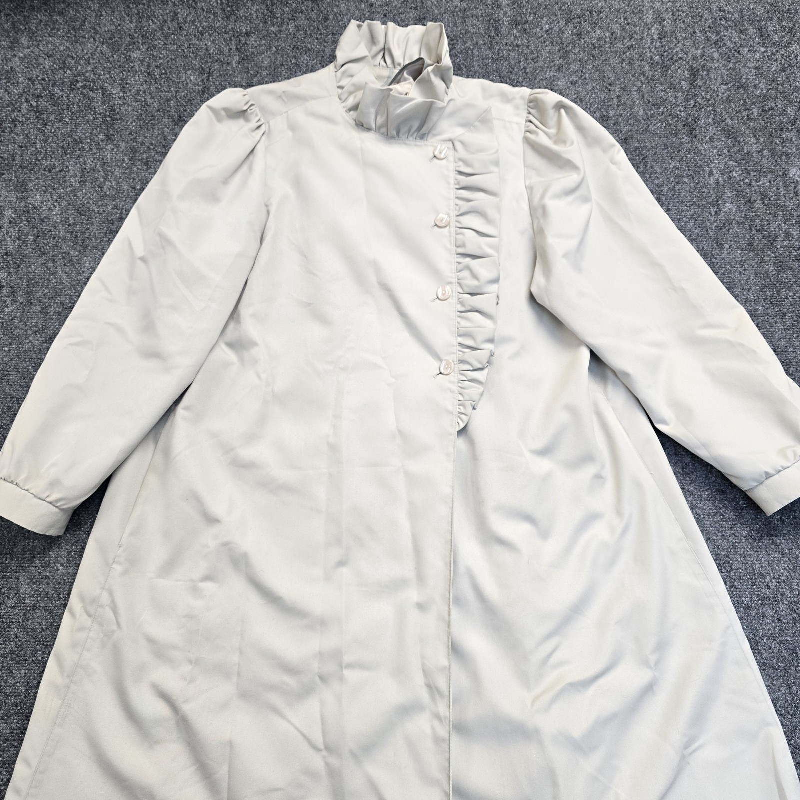 Vintage 60s 70s Misty Harbor Trench Coat 14P Puffy Gray Water Repellent Jacket