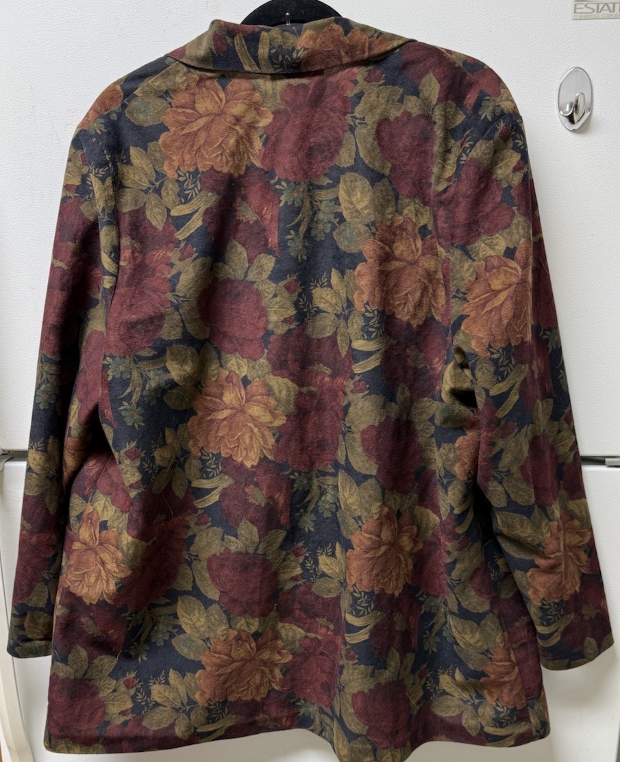 Joanna Plus Vintage Fall Colors Long Blazer One Button Size 22 Pre-Owned Good