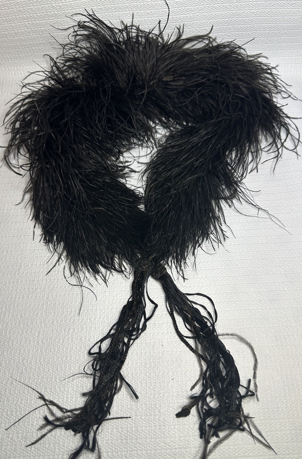 Antique Ostrich Feather Edwardian Ladies Hat 1900s W/Case Velvet Ribbon Plume