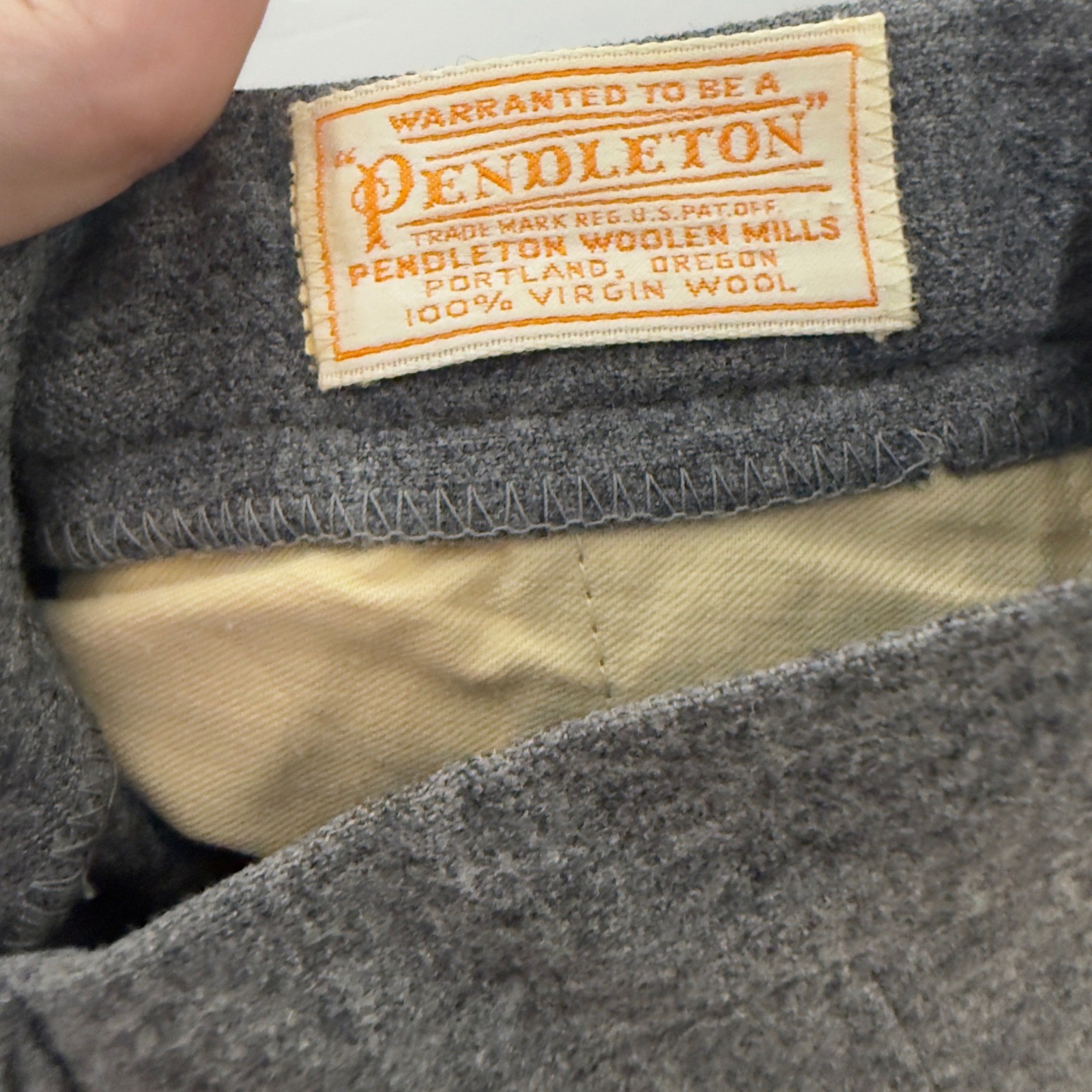 Vintage Pendleton 100% Virgin Wool High Waist Trousers Gray Straight Leg USA