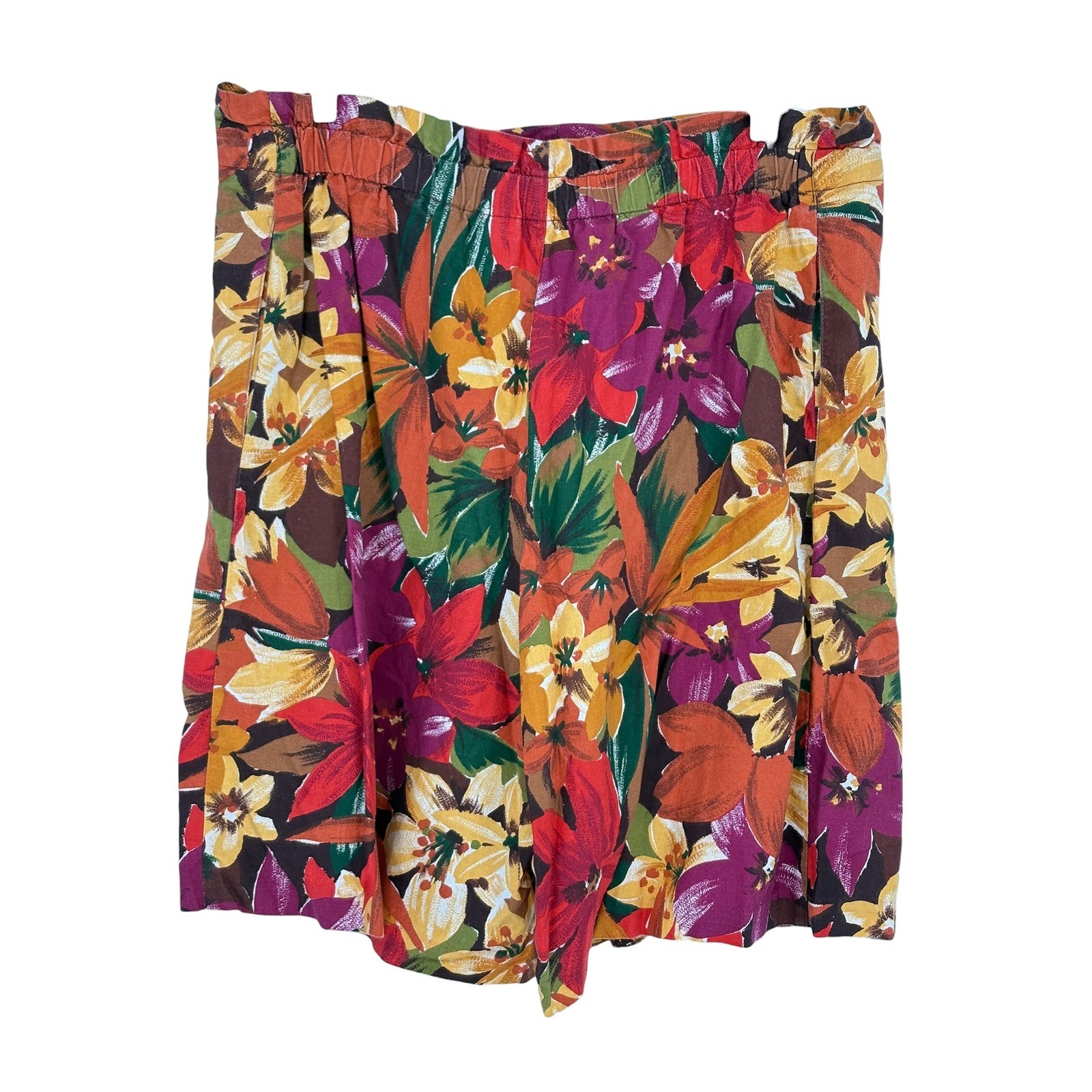 Requirements Vintage Shorts Multicolor Tropical Floral 100% Cotton Large