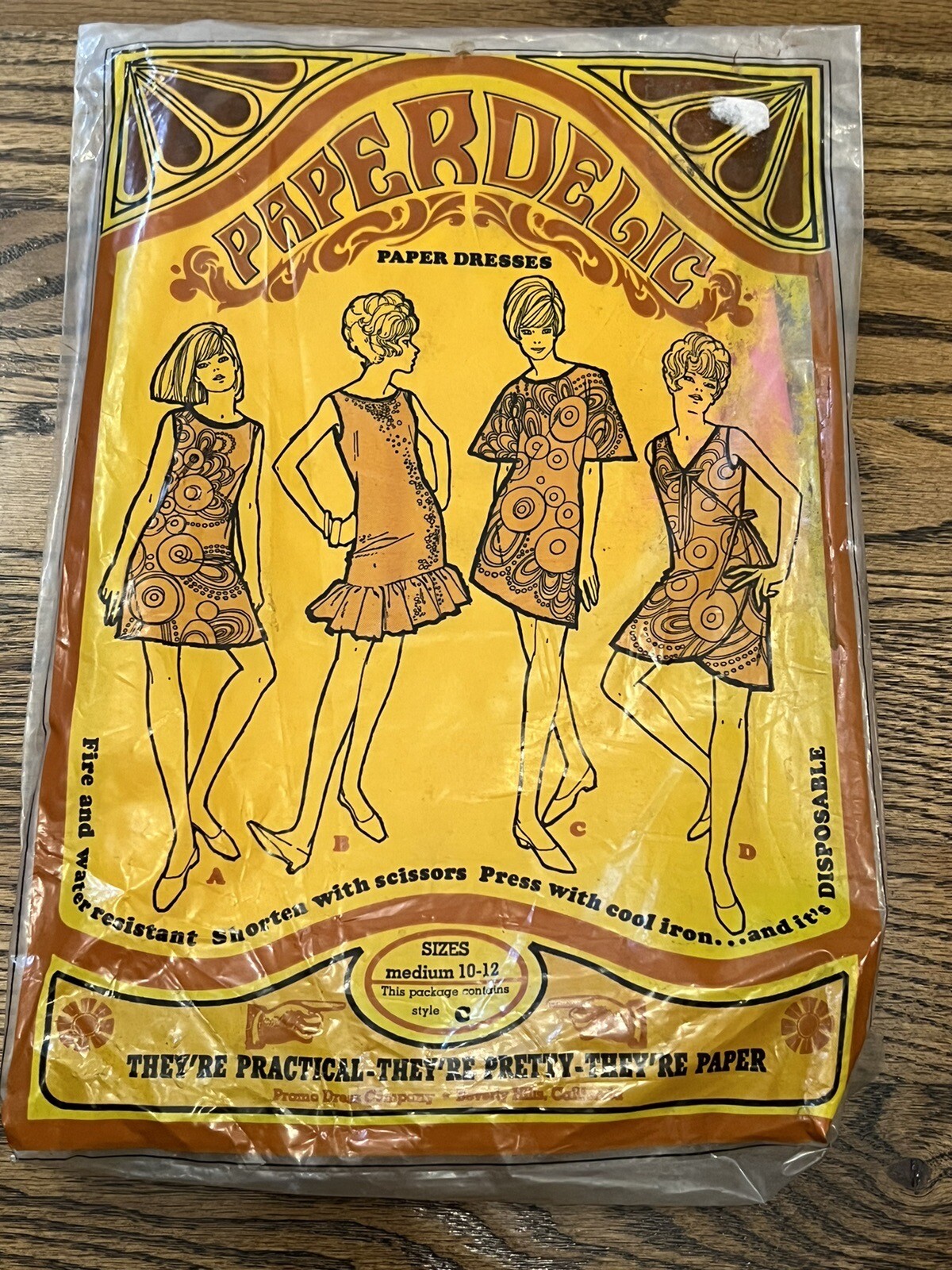 Rare Vintage 1960s Paperdelic Paper Dress Old Stock Solid Pink Large Sz 14-16