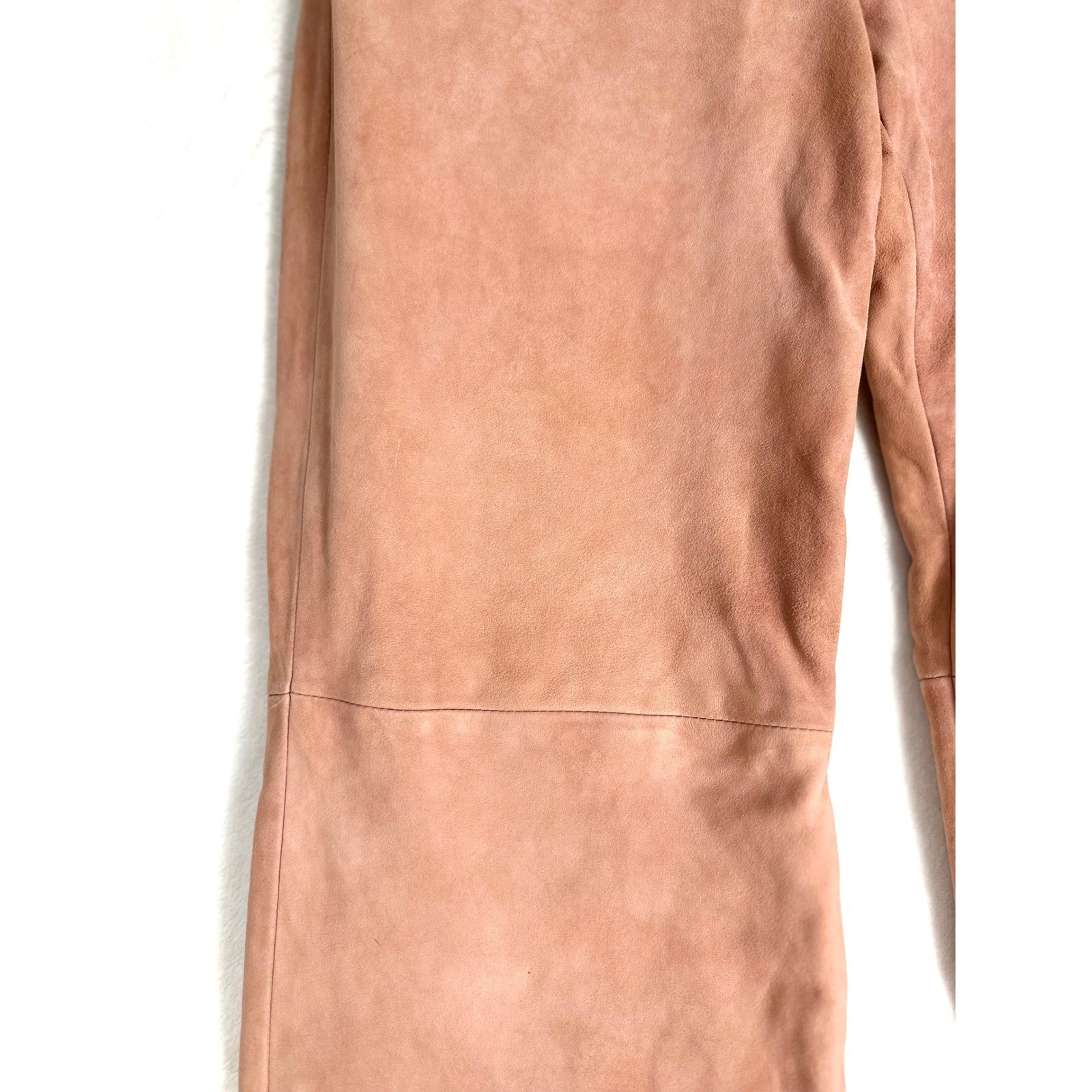 Vintage Express Editor Suede Pants 10 Blush Pink Y2K Wide Leg Quiet Luxury