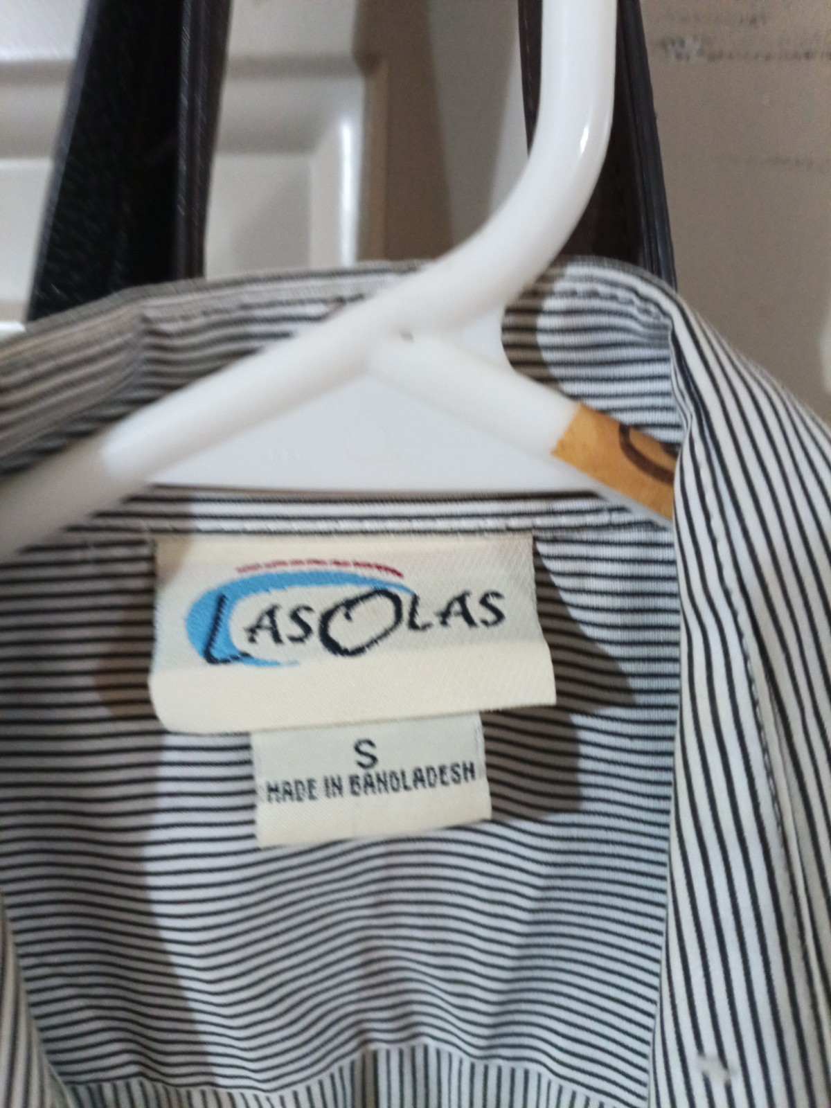 Las olas Womens Button Up S Blue Pin Striped Shirt. Embroidered Cardinals