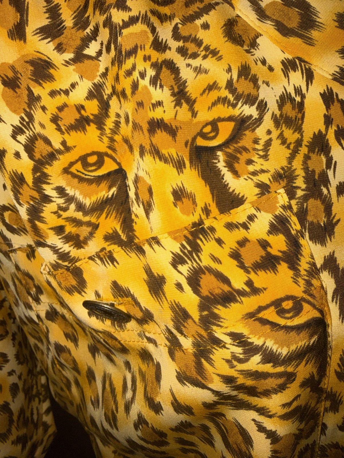 1980’s Cheetah Leopard Print Maxi Dress Padded Shoulders