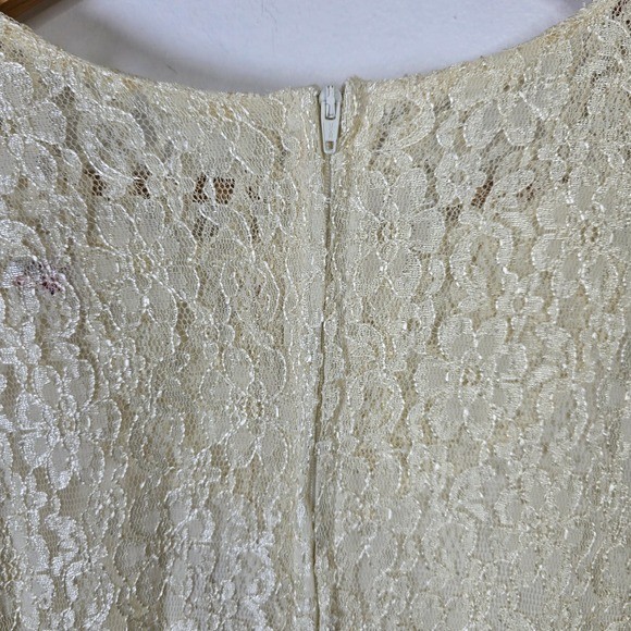 Fredericks of Hollywood Lace Maxi Dress Corset Back Cream White Size 11 12