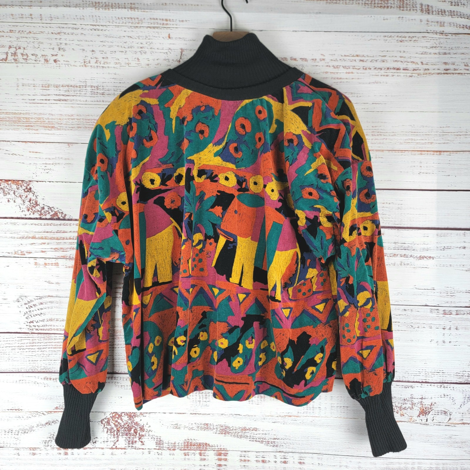 Vintage Gene Ewing BIS Pullover Womens Sz S Oversize Elephant Art Euc 80s