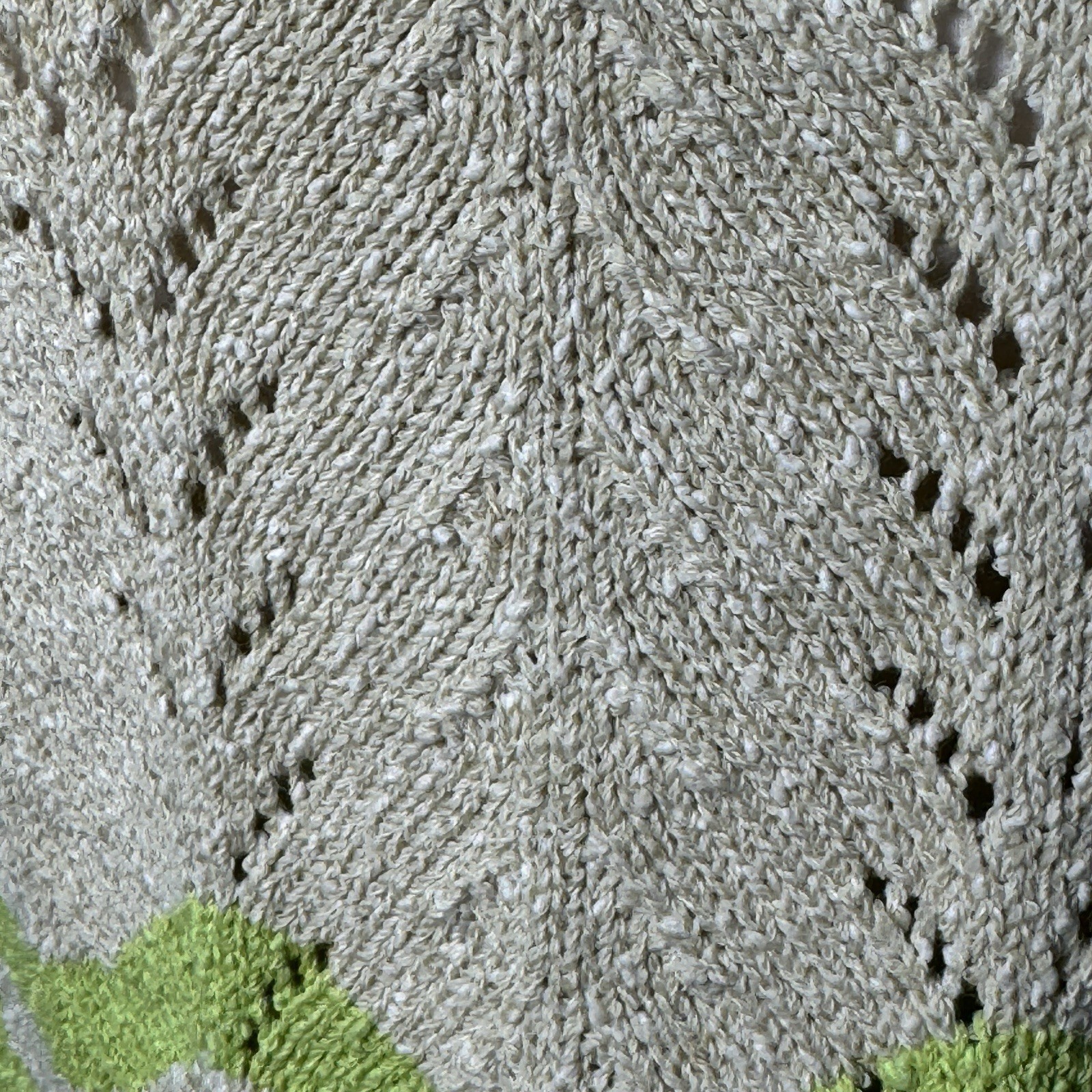 Vintage 1960s Mister Sig Knit Top Skirt Set Cream Lime Green ILGWU Small