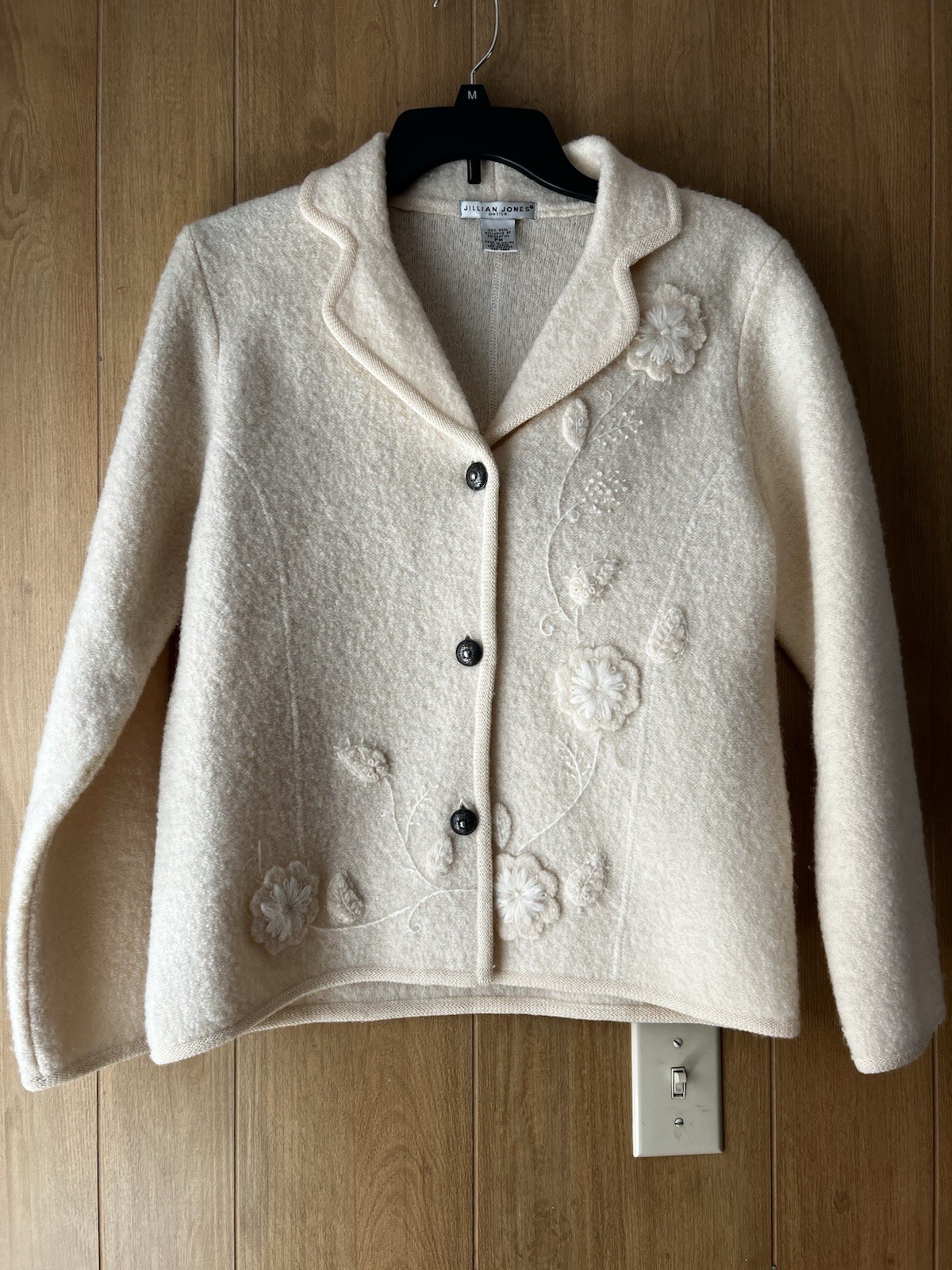 Vintage Jillian Jones Petite 100% Wool Sweater – Cardigan Made in Macau – PM Sz