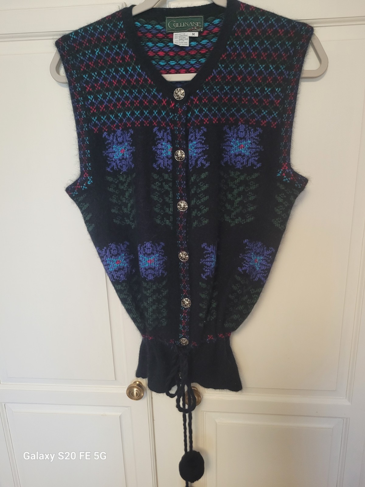 vintage Cullinane Sweater Vest with Poof balls
