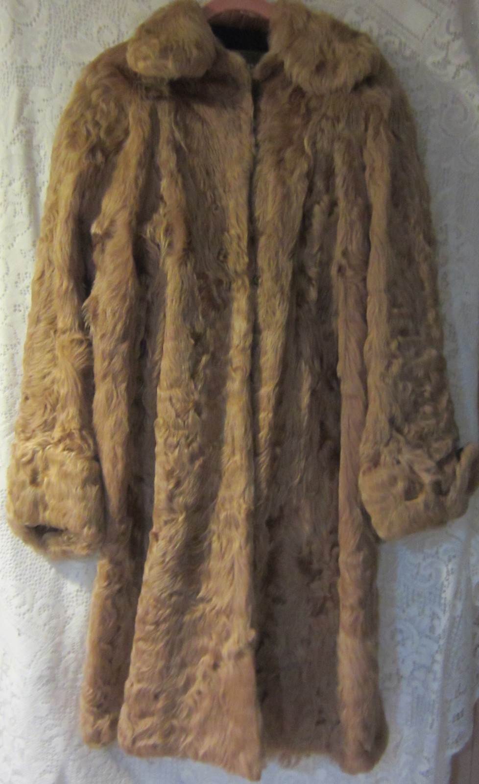 Vintage curly lamb swing coat