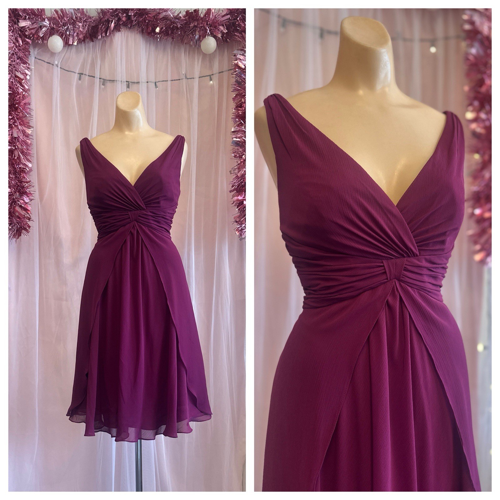Vintage Y2K 2000s Flowy Fairy Mini Dress Purple Sleeveless Summer NWT S/M