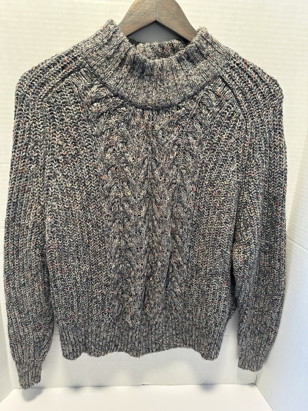 🆕 TIME & TRU Mix Colors /varigated Ribbed High Neck Long SL Sweater Size XS 0-2