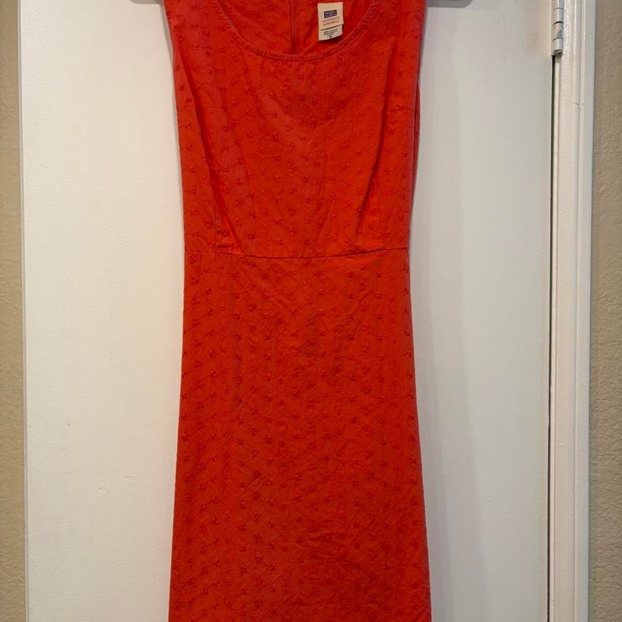 Faded Glory Orange Eyelet Embroidered Midi Dress Plus Size 18
