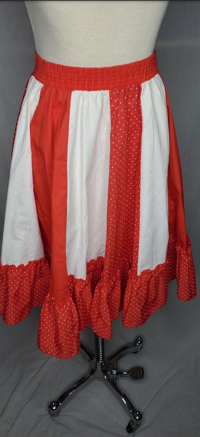Vintage 1960s Partners Please Malco Modes Red And White Skirt Square Dance Med