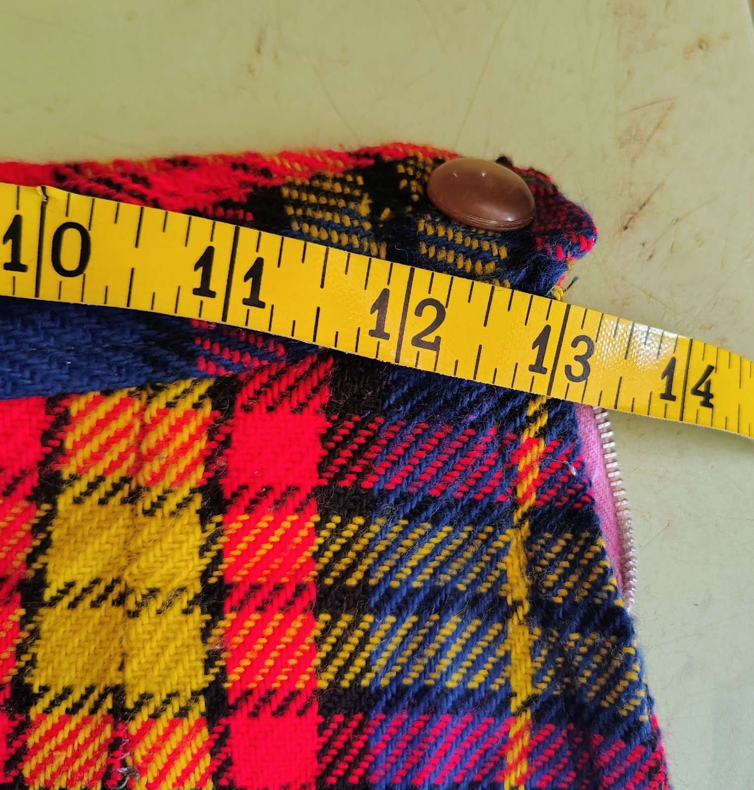 Vtg LOT OF 6 1960s 70s Wool Plaid Mini Skirts Dress Handmade Preppy School Girl