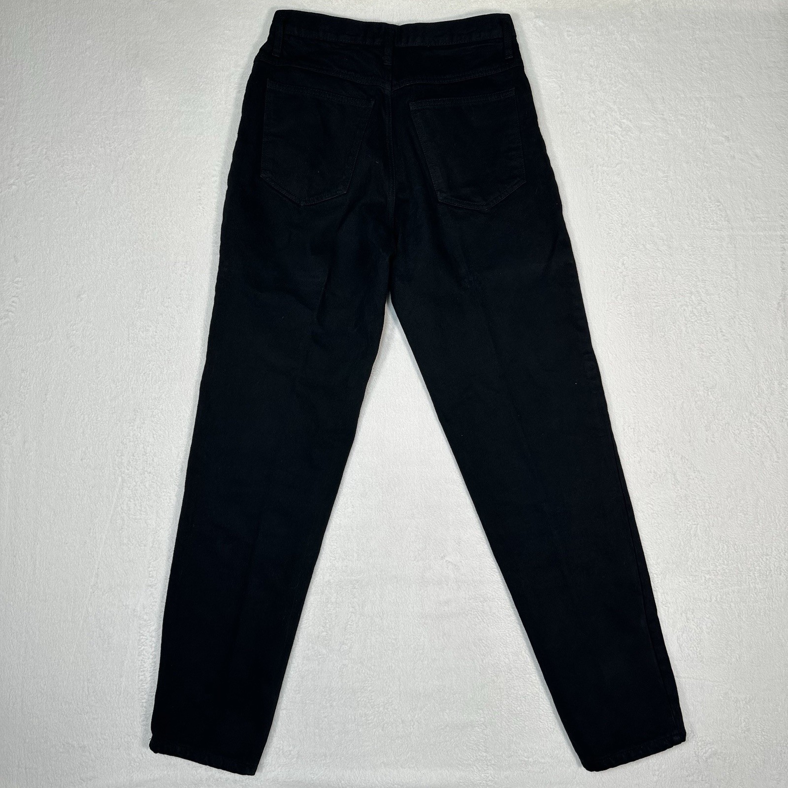 VTG 90s Basic Blues Black High Waisted Mom Jeans Gold Floral Embroidery Size 9
