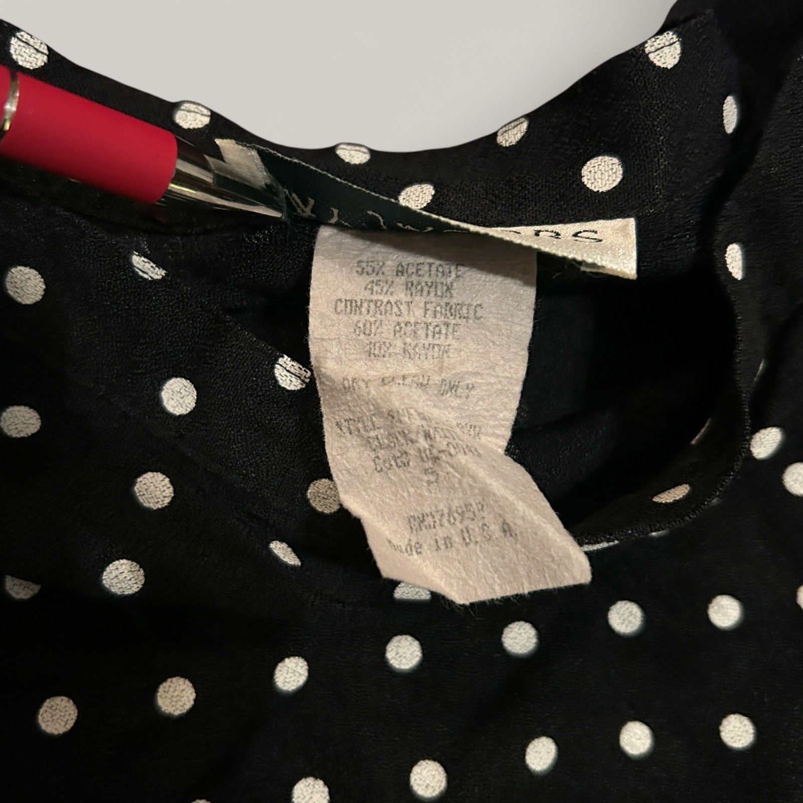 Vintage 90s Jay Jacobs Black Polka Dot Skirt Vintage A Line Mini Size 5 Small