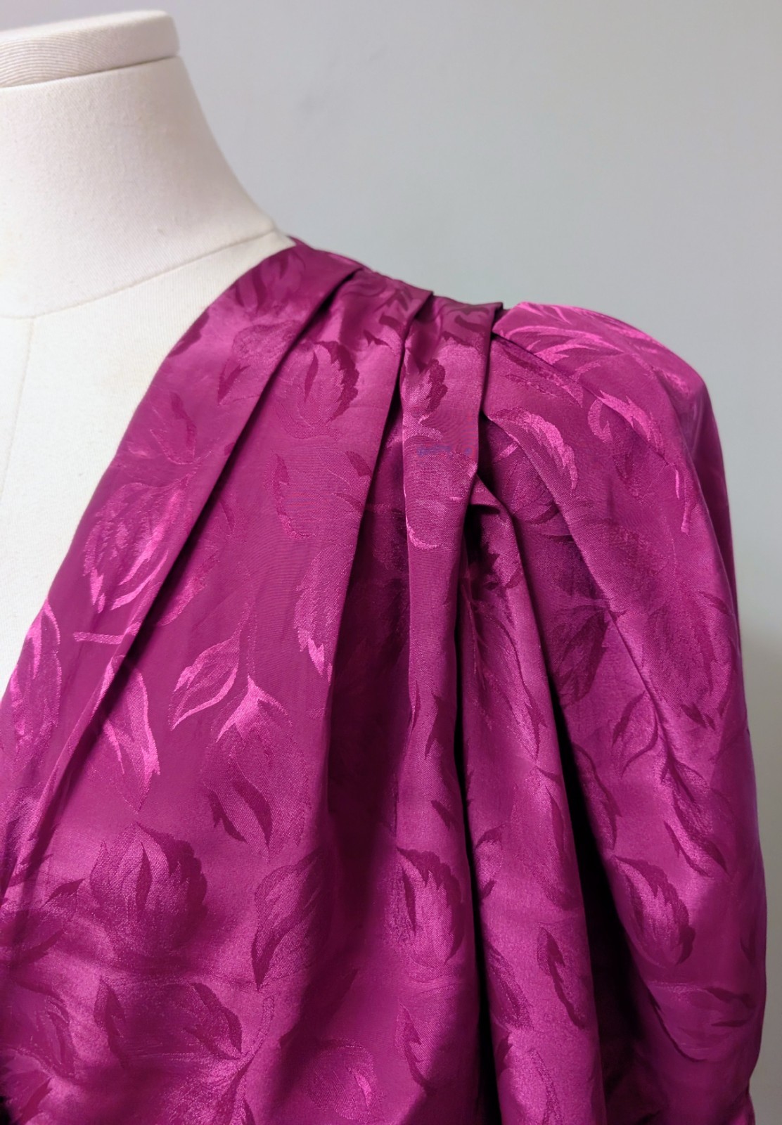 Vintage 80s BB Collections Barbara Barbara Fuchsia Jumpsuit Dynasty Glam Power S