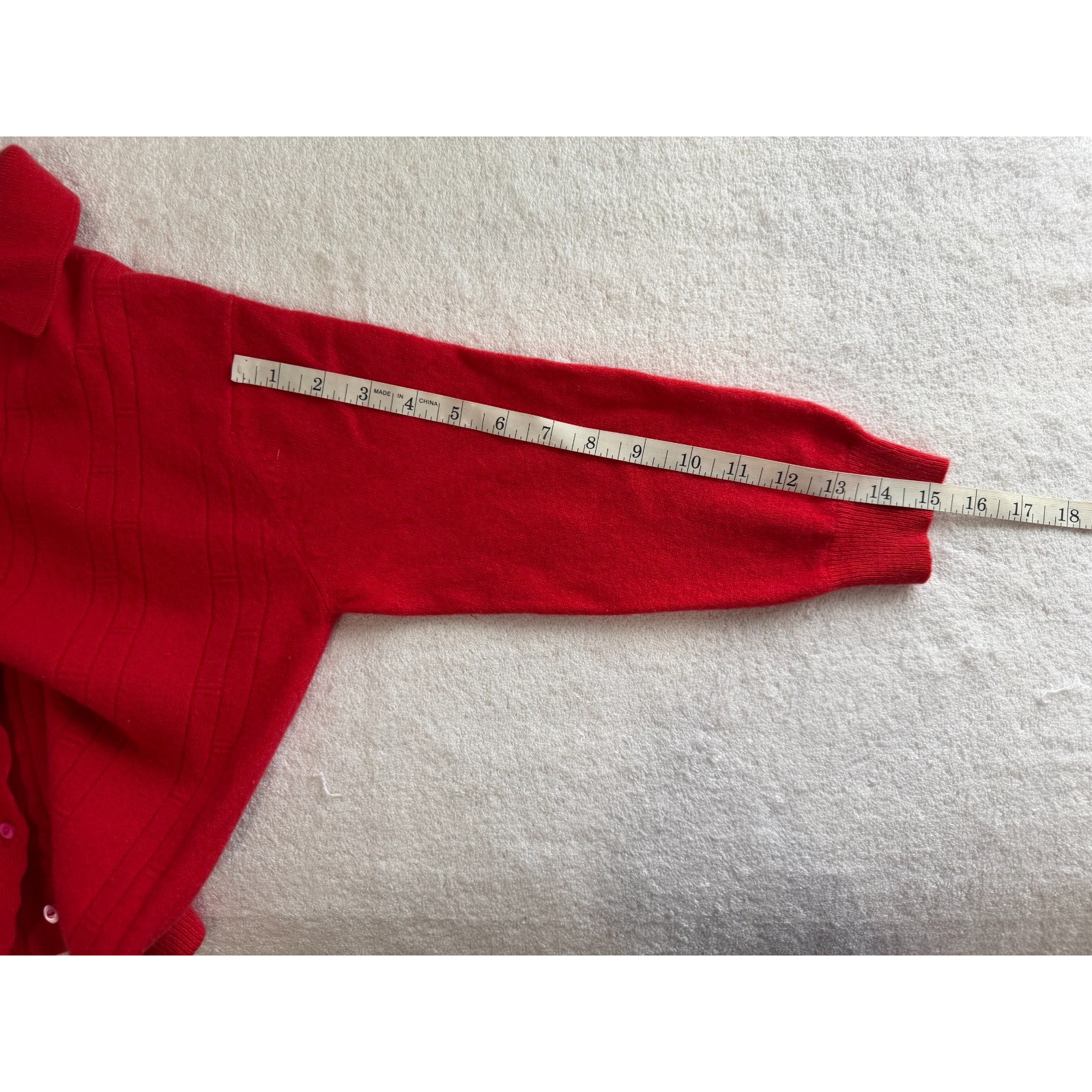 Vintage Cardigan Angora rabbit, Wool Red preppy Japan Classic Sz-40 fits S/M