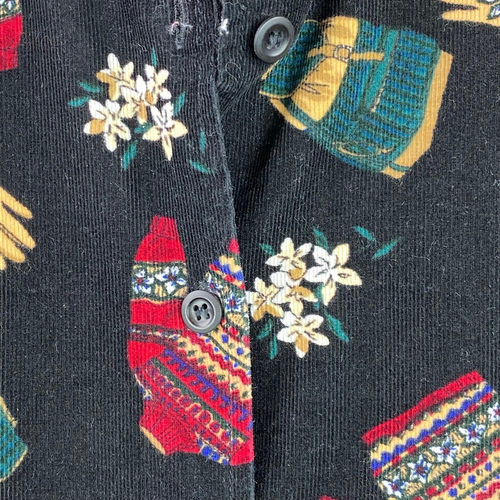 Vintage Talbots Corduroy Winter Button Up Shirt 100% Cotton Size XL28.5&Prime; length