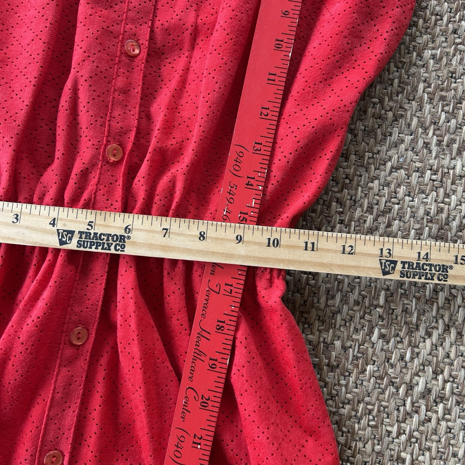 Vintage Germaine Red Button Down Dress Sz 10 Sleeveless READ DESCRIPTION Small