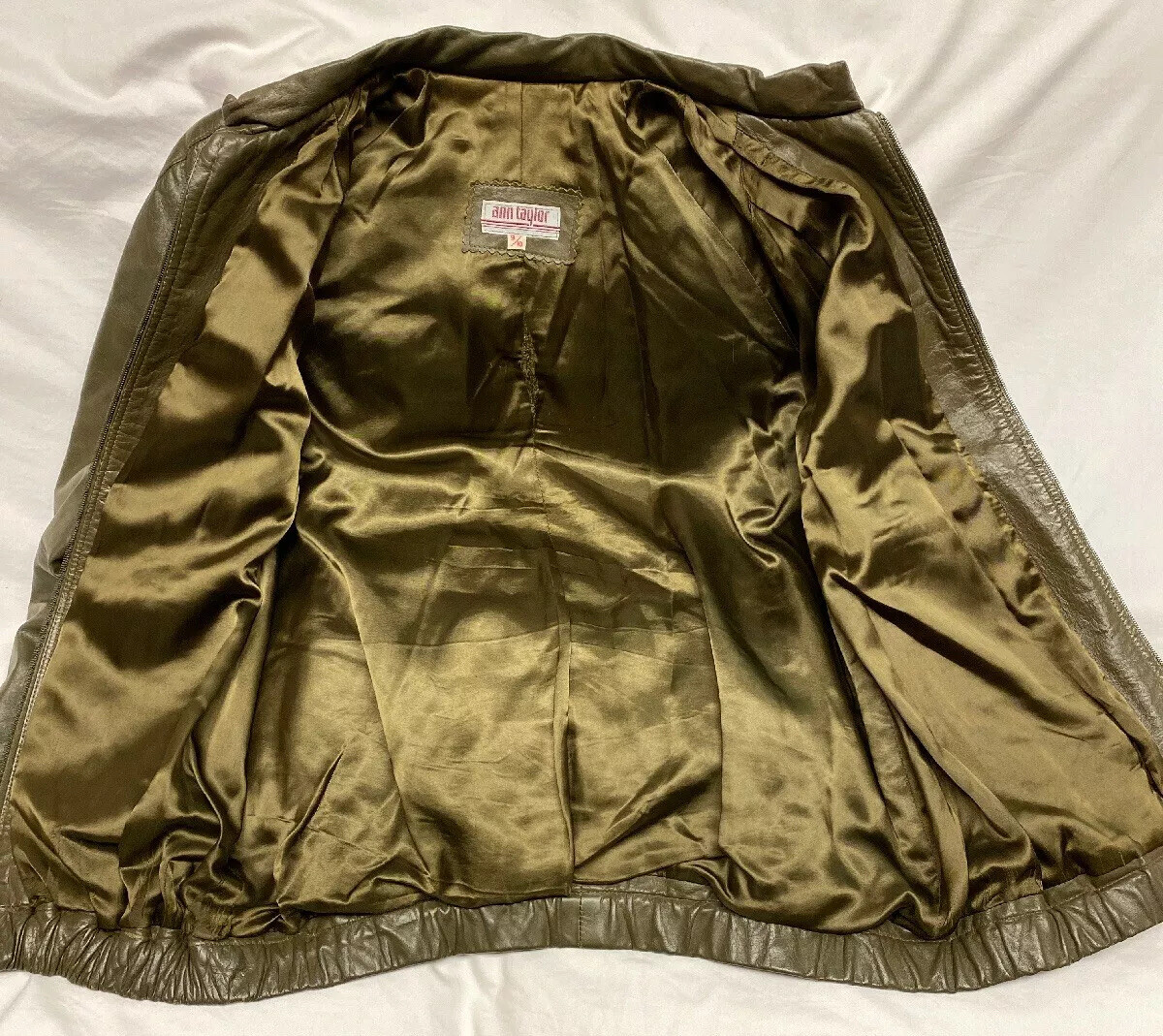VTG 70s 80s ANN TAYLOR LEATHER JACKET SIZE 9/10 Talon Zipper *See Description*