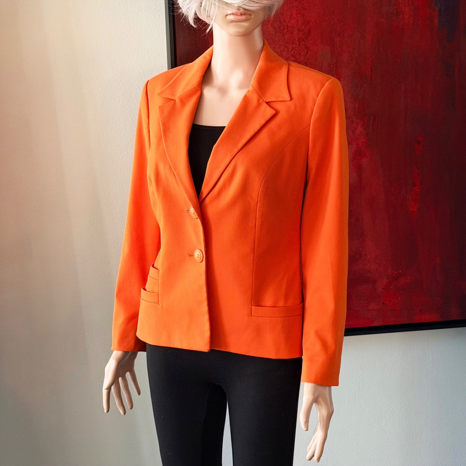 VERSACE JEANS COUTURE orange Blazer 2 button size 42 made in Italy from S/S 1996