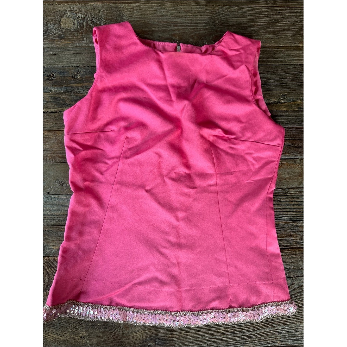 60&rsquo;s Mod hostess Pink Sleeveless Top & kick flare Leg Pants Set