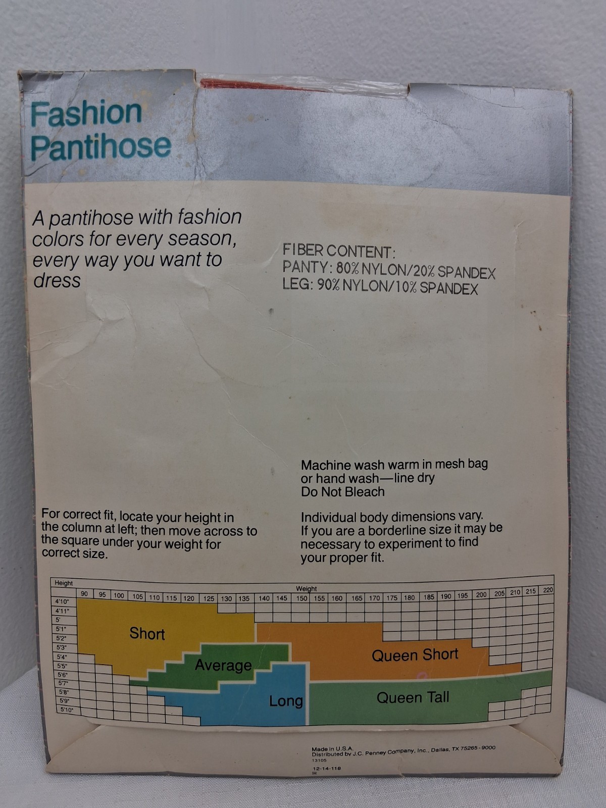 Vtg JC Penney Pantyhose Control Top Shiny Rib Copper Orange Short NIP