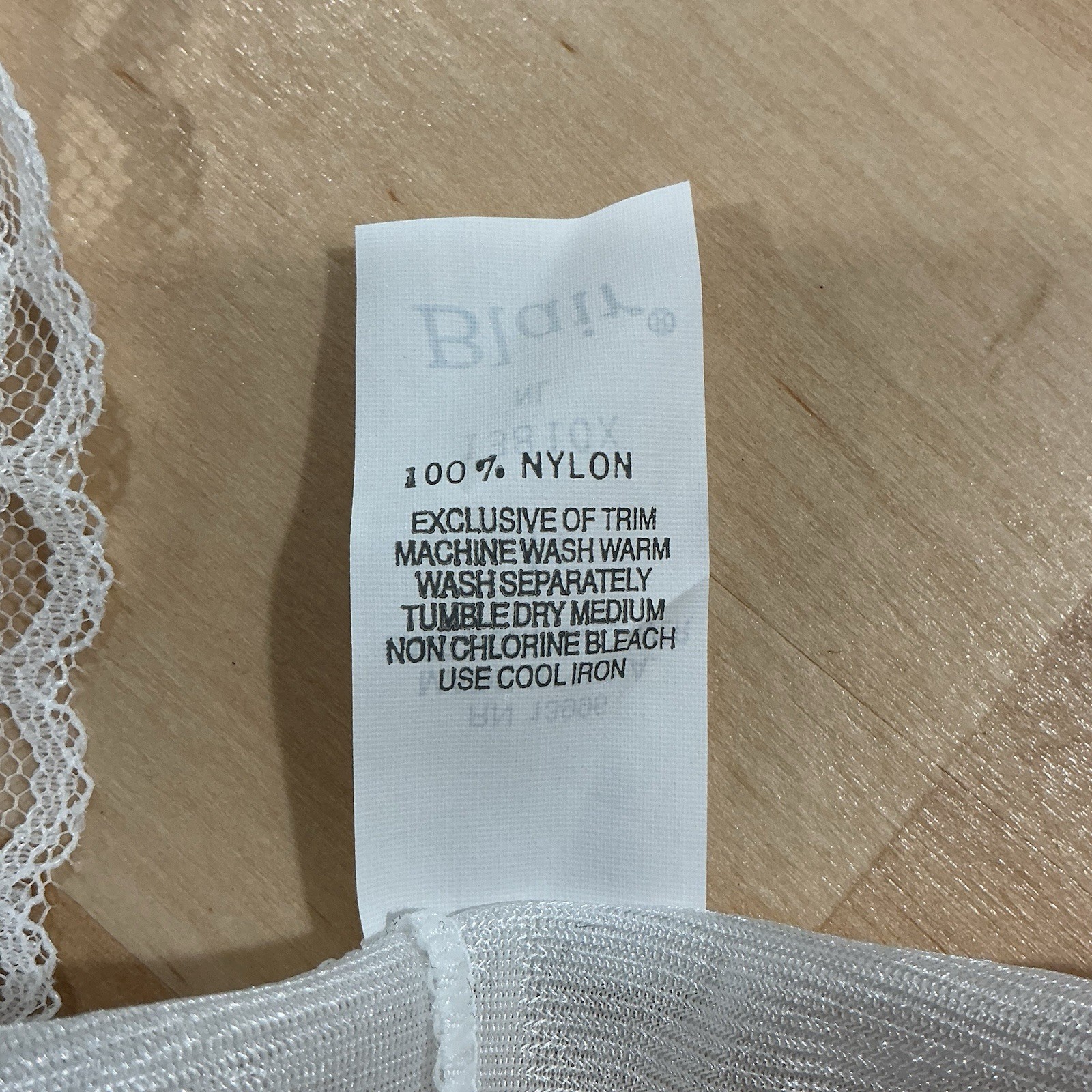 Vintage White Nylon Full Slip Lace Bodice Size 44 Made In USA