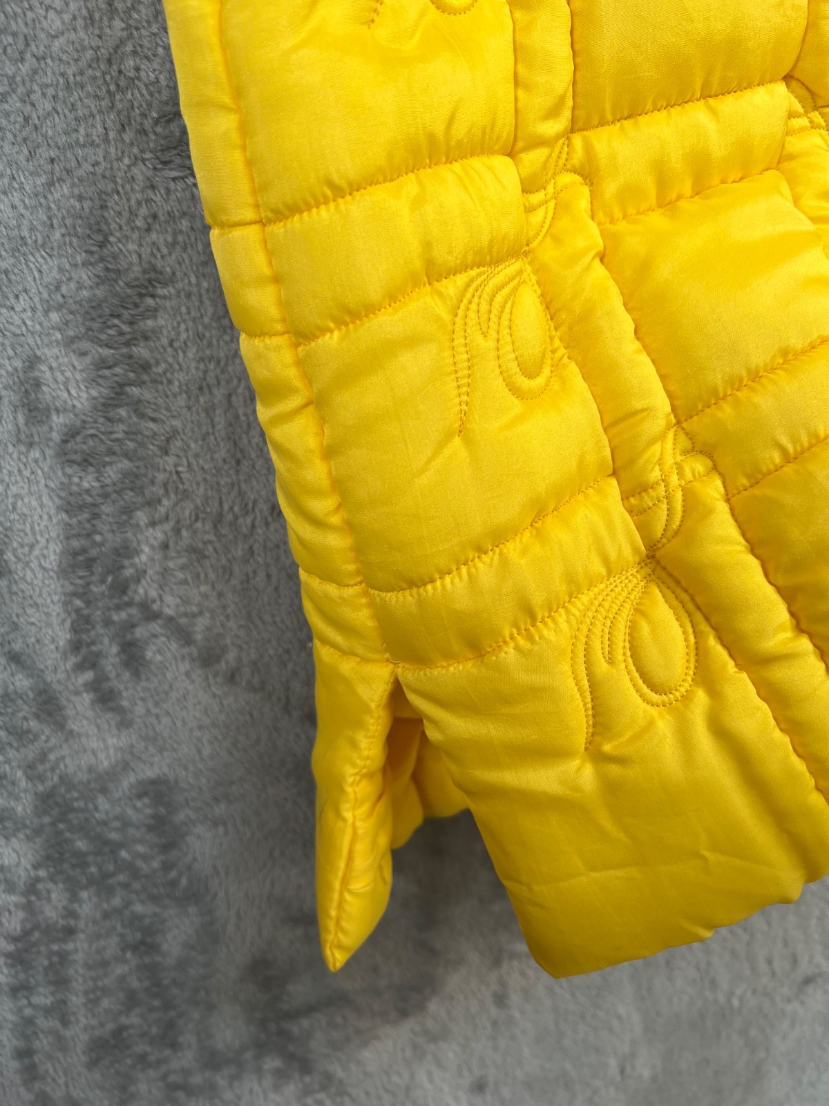 Vintage Dynasty Hong Kong Quilted Housecoat Robe Medium (Petite) Yellow Silk
