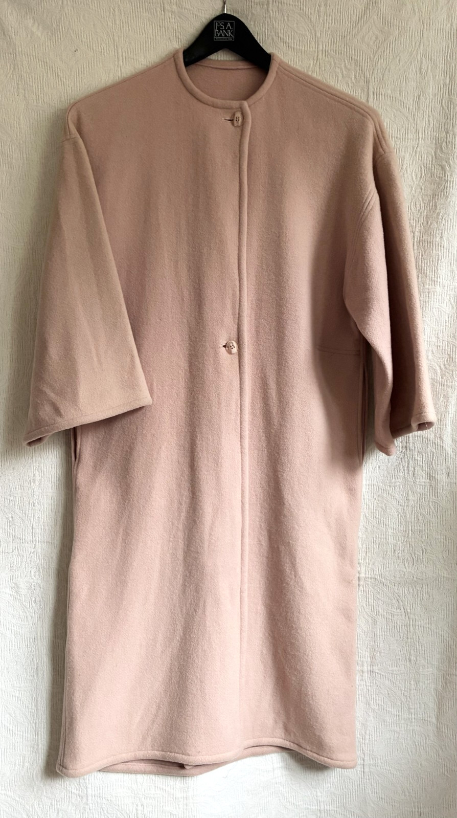 1980s Unstructured Bespoke Pink Felted Wool Coat Pockets Commes des Garcon? M/L