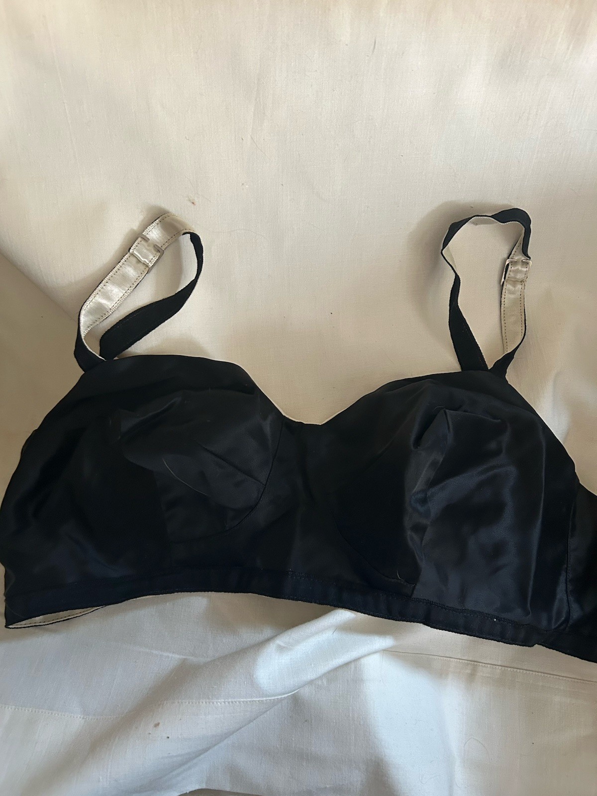 Vintage Bra Lovable Black Rayon 38B