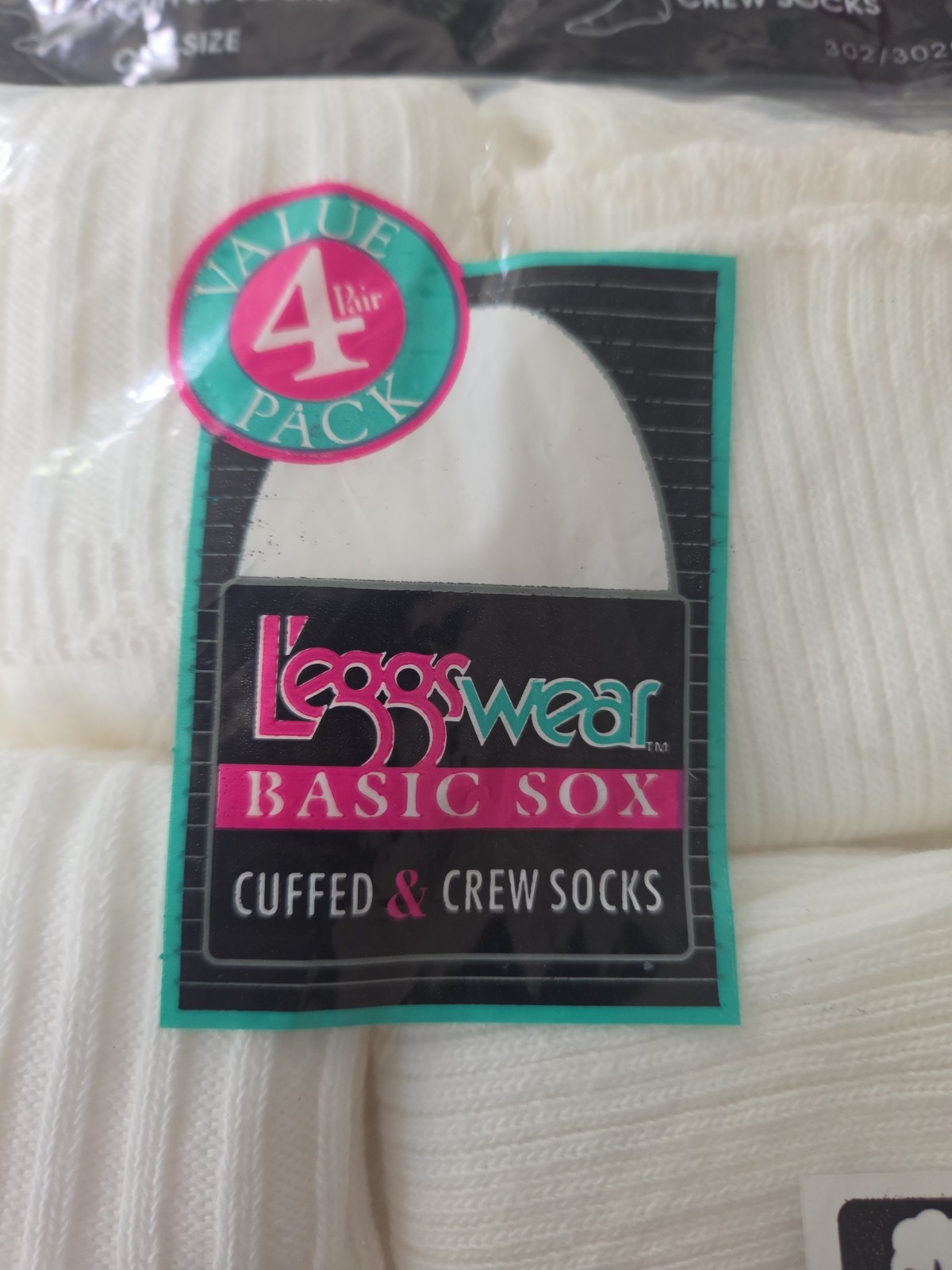 L&rsquo;eggsWear Basic Sox 2 Cuffed & 2 Crew Socks, One Size, USA, Leggs Wear Sox