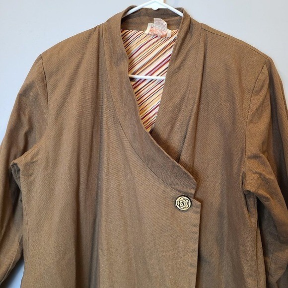 April Cornell Jacket Vintage Coat Tan Long Trench