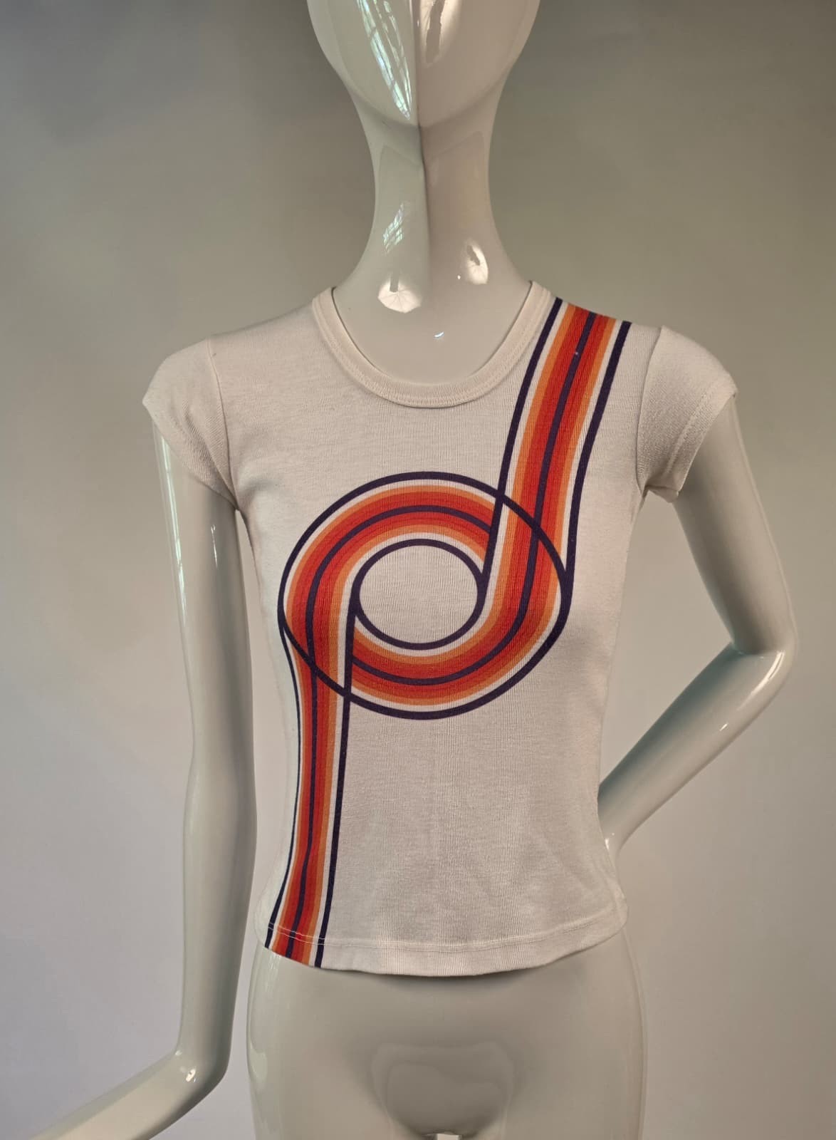 XXS VINTAGE 1970’S TSHIRT SHIRT W PRINT FRONT