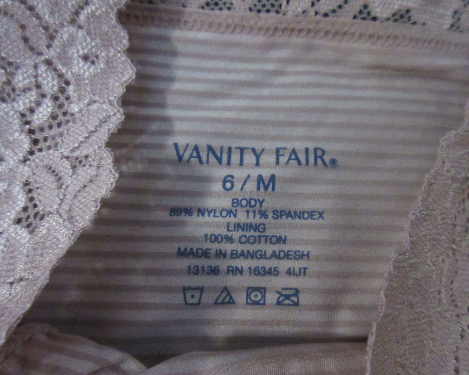 3 PR VANITY FAIR 13135 nylon stretch LACE LIGHT LUXE HI LEG panties 6/M