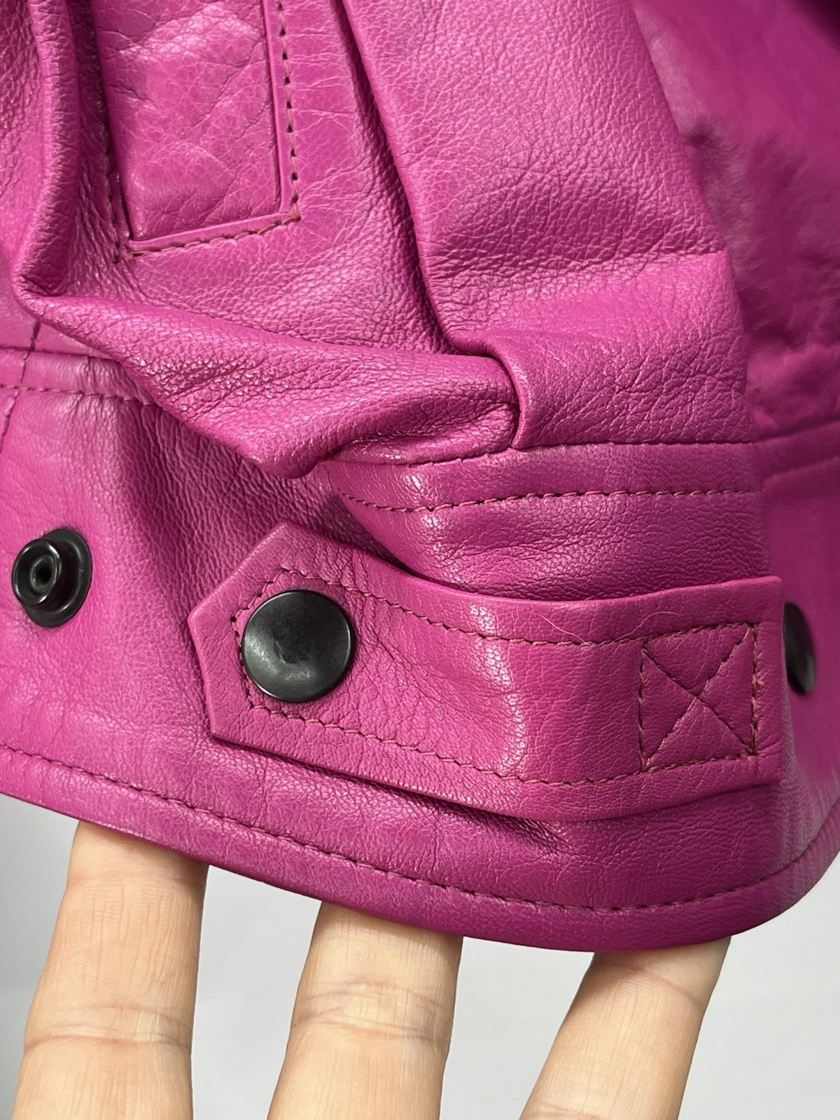 Vtg 80s La Nouvelle Renaissance Hot Pink Leather Jacket Sz M Rockabilly