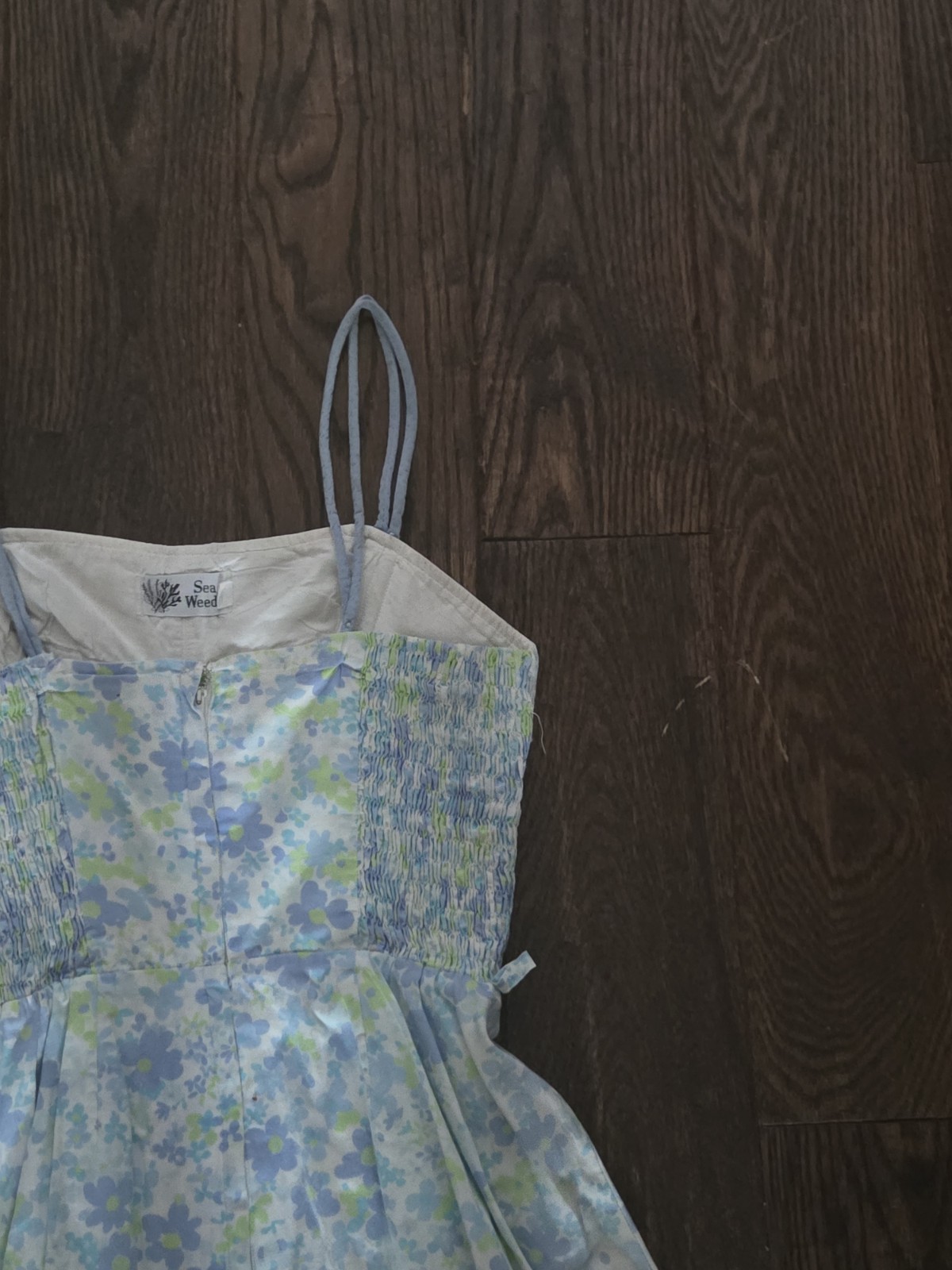 Vintage Sea Weeds Floral Skort Romper Women&rsquo;s Size 10 Blue Purple Summer Dress