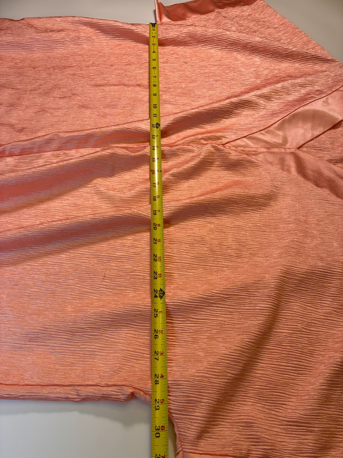 Vintage SOLID PEACH KAFTAN GOWN Plus Size 1X Textured Front Slit Mrs Roper Boho