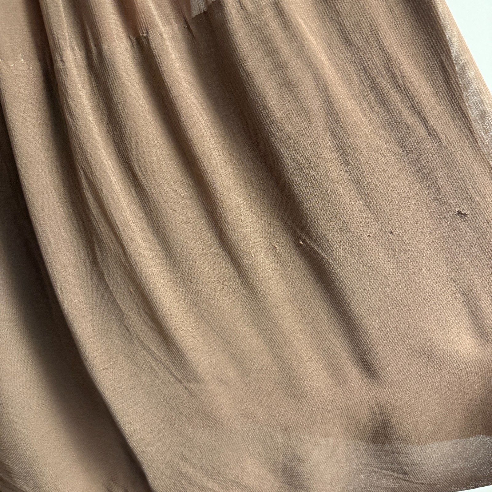 Vintage 50s Chiffon Full Pleated Light Brown Taupe Skirt Small