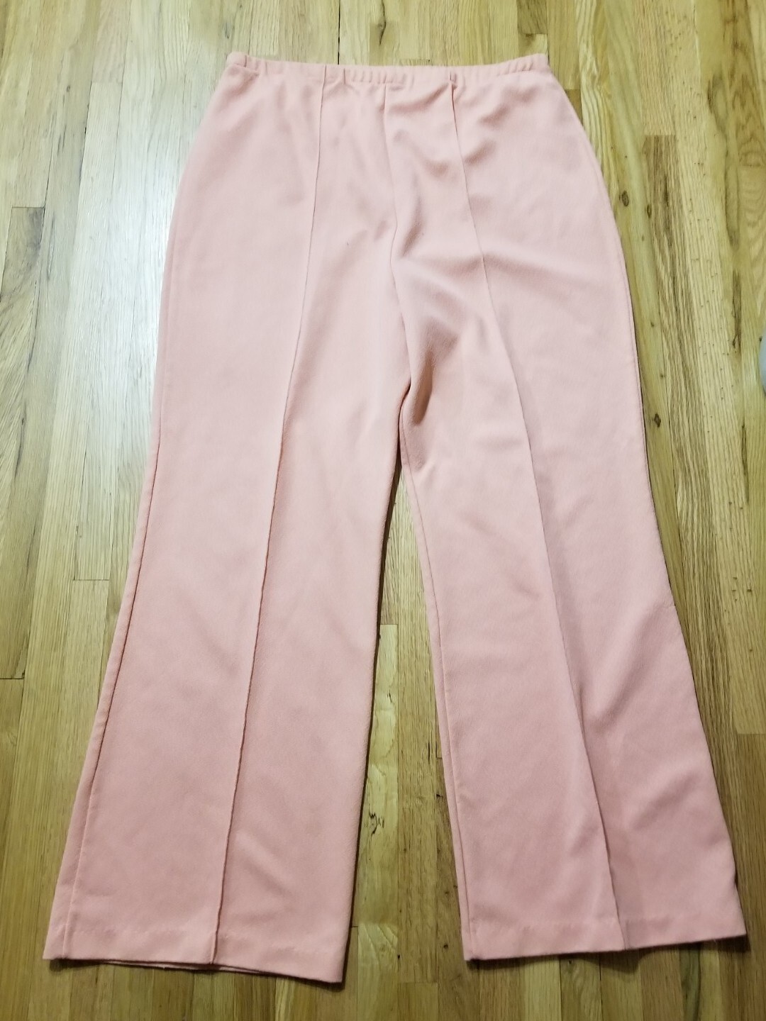Vintage 1970s NPC FASHIONS Pant Suit Size 17/18 Womens Peach Double Knit Set