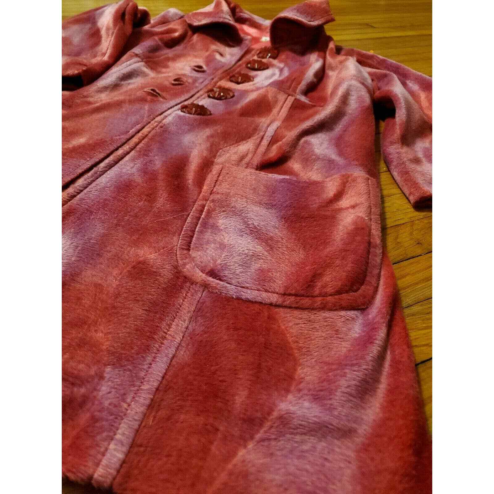 Vintage Pink Velour Jacket 70s Coat Psychedelic Mod Bold Made In America Groovy