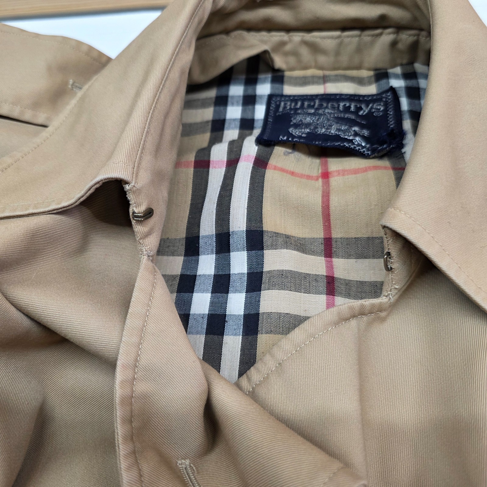 VTG Burberrys Trench Coat Made in England Adult 18X43 Distress READ Burberry