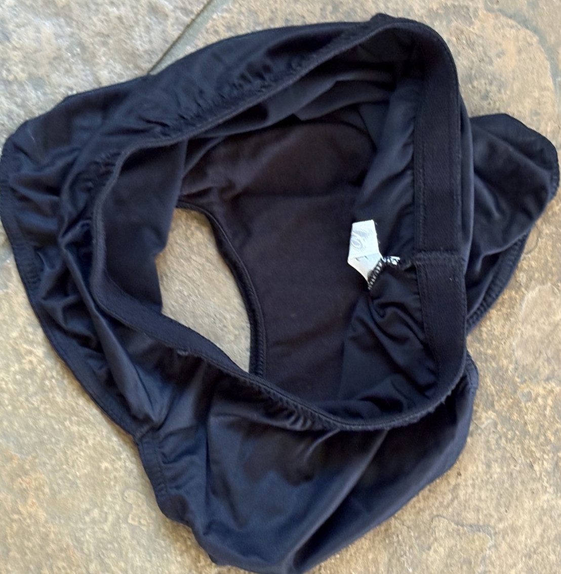 CABERNET Small Black Hi Cut Light Control Brief Satin Panties VINTAGE #267