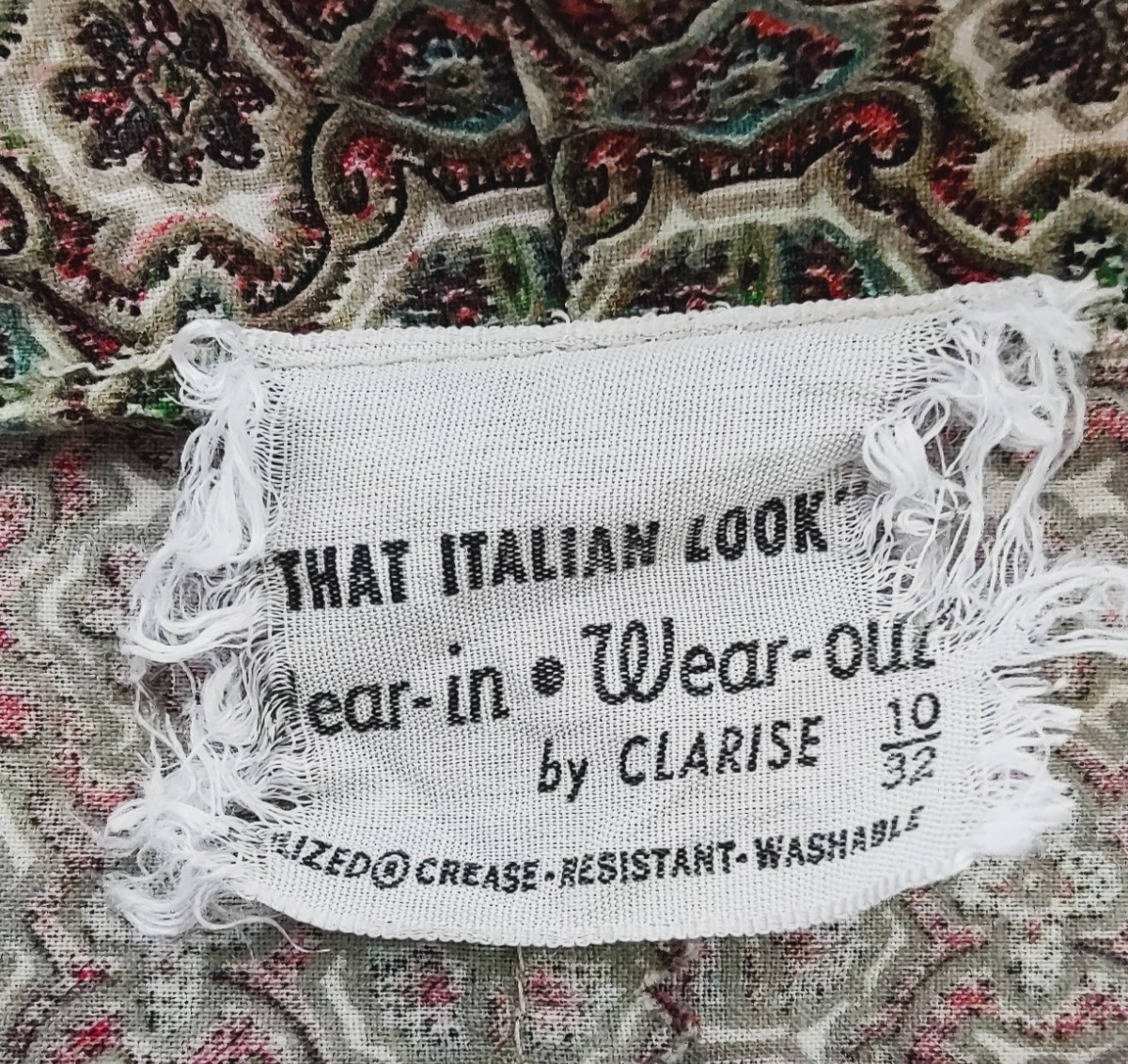 Vtg 60s That Italian Look by Clarise Womens Top Sz 10 Medallion Print Boat Neck