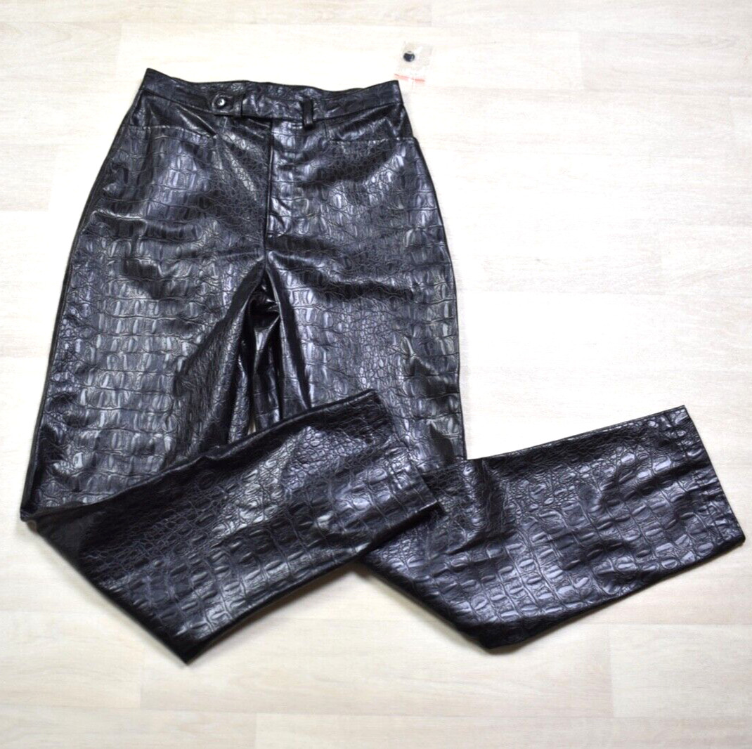 90s Deadstock Carolina Blues Faux Snakeskin Black PVC Indie Sleaze VTG 1990s